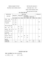Ma trận đề thi giữa học kì 2 môn Toán lớp 6 năm học 2016-2017