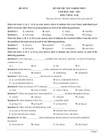 19  đề thi thử TN THPT 2021   môn tiếng anh   penbook   đề số 19   file word có lời giải 