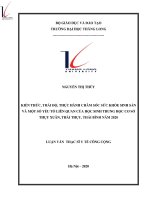 Luận văn thạc sĩ y tế công cộng kiến thức, thái độ, thực hành chăm sóc sức khỏe sinh sản và một số yếu tố liên quan của học sinh trung học cơ sở thụy xuân, thái thụy, thái bình năm