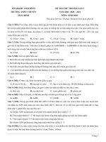 1  đề thi thử tốt nghiệp THPT môn sinh năm 2021   trường THPT chuyên thái bình   lần 1 (có lời giải chi tiết) 