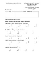 Đề thi giữa học kì 2 môn Toán lớp 4 năm 2020-2021 có đáp án - Trường Tiểu học Tràng Xá