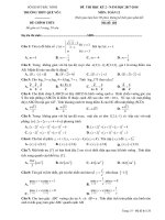 Đề thi HK2 môn Toán lớp 12 năm 2017-2018 - THPT Quế Võ 1 - Mã đề 120