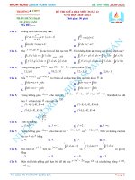 NW355 đề THI GIỮA HK2 TOÁN 12 THPT TRẦN HƯNG đạo QUẢNG NAM 2020 2021 GV 