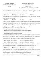 1  đề thi thử TN THPT 2021   môn vật lý   THPT chuyên thái bình   lần 1   file word có lời giải 