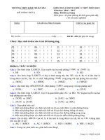 Đề kiểm tra 45 phút lần 2 môn Toán lớp 11 năm 2016-2017 - THPT Hàm Thuận Bắc - Mã đề 209