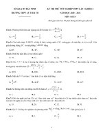 17  đề thi thử TN THPT 2021   môn toán   THPT lý thái tổ   bắc ninh   lần 1   file word có lời giải 