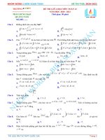 NW355 đề THI GIỮA HK2 TOÁN 12 THPT TRẦN HƯNG đạo QUẢNG NAM 2020 2021 chỉ có đề 