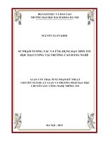 Sư phạm tương tác và ứng dụng dạy môn tin học đại cương tại Trường Cao đẳng nghề