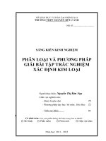 Sáng kiến kinh nghiệm: Phân loại và phương pháp giải bài tập trắc nghiệm xác định kim loại
