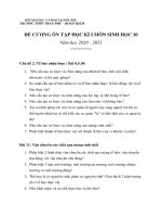 Đề cương ôn tập học kì 1 môn Sinh học lớp 10 năm 2020-2021 - Trường THPT Trần Phú