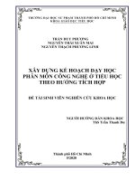 Xây dựng kế hoạch dạy học phân môn Công nghệ ở tiểu học theo hướng tích hợp