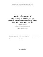 Một phương án thiết kế chế tạo mô hình thực nghiệm nhiệt ổ trục chính máy phay đứng quay cao tốc