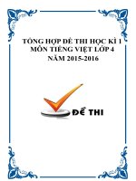 Tổng hợp đề thi học kì 1 môn Tiếng Việt lớp 4 năm 2015-2016
