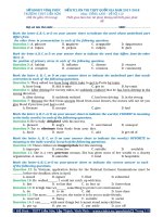 Đề KTCL ôn thi THPT Quốc gia năm 2017-2018 môn Tiếng Anh - THPT Liễn Sơn - Mã đề 110