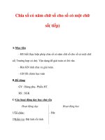 Giáo án môn Toán lớp 3 :Tên bài dạy : Chia số có năm chữ số cho số có một chữ số( tChia số có năm chữ số cho số có một chữ số( tiếp) A-Mục tiêu - HS biết thực hiện phép chia số có năm chữ số cho số có một chữ số( Trường hợp có dư). Vận dụng để giải toán c