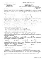 Đề thi giữa HK 1 môn Vật lý lớp 12 năm học 2017-2018 - THPT Lý Thái Tổ - Mã đề 485