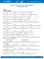 Đề cương ôn tập HK1 môn Hóa học 10 năm 2019 - 2020