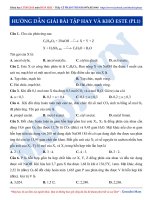 Luyện thi ĐH môn Hóa học 2015: Hướng dẫn giải bài tập hay và khó este (Phần 1.1)