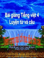 Slide bài Luyện từ và câu: Thêm trạng ngữ chỉ mục đích - Tiếng việt 4 - GV.Lâm Ngọc Hoa