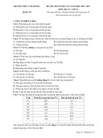 Đề KSCĐ lần 1 môn Địa lí lớp 10 năm 2018-2019 - THPT Tam Dương - Mã đề 735