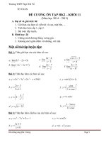 Đề cương ôn tập Học kì 2 lớp 11 môn Toán - Trường THPT Ngô Tất Tố