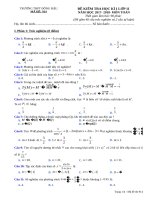 Đề kiểm tra HK 1 môn Toán lớp 11 năm 2017-2018 - THPT Đồng Đậu - Mã đề 914
