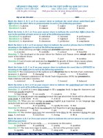 Đề KTCL ôn thi THPT Quốc gia năm 2017-2018 môn Tiếng Anh - THPT Liễn Sơn - Mã đề 88