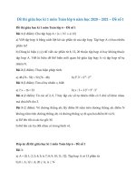 Đề thi giữa học kì 1 môn Toán lớp 6 năm học 2020 – 2021 (Đề số 1)