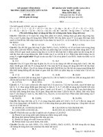 Đề thi khảo sát THPT Quốc gia môn Hóa học lớp 12 năm 2017-2018 lần 5 - THPT Nguyễn Viết Xuân - Mã đề 301