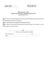 Đề thi học kì 1 môn Lịch Sử lớp 6 năm 2017 có đáp án