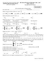 Đề thi giữa HK 2 môn Toán lớp 11 năm 2016-2017 - THPT Nguyễn Văn Cừ - Mã đề 003