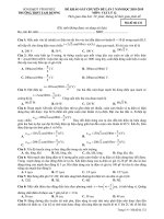 Đề thi khảo sát chuyên đề môn Vật lí lớp 12 năm 2018-2019 lần 3 - THPT Tam Dương - Mã đề 132