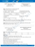 Đề kiểm tra HK1 môn Lịch Sử 6 năm 2018 - 2019 Trường THCS Quang Trung (có đáp án)