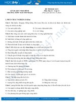 Đề kiểm tra HK 1 môn Địa lí lớp 11 trường THPT Ngô Thì Nhậm