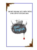 Đề thi học kì 2 môn Tiếng Anh lớp 8 năm 2015-2016