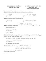 Đề kiểm tra khảo sát chất lượng giữa kì 1 môn Toán lớp 9 năm học 2017-2018 – Phòng GD&ĐT quận Hà Đông