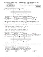 Đề thi HK 1 môn Toán lớp 12 năm 2017 - Sở GD&ĐT Quảng Nam - Mã đề 002