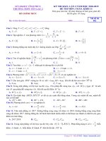 Đề thi KSCL lần 2 môn Toán 11 năm 2018-2019 có đáp án - Trường THPT Yên Lạc 2