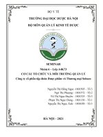 PHÂN TÍCH cơ cấu tổ CHỨC và môi TRƯỜNG QUẢN lý công ty cổ phần tập đoàn dược phẩm và thương mại sohaco