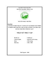 Đánh giá hiện trạng và đề xuất giải pháp giảm thiểu ô nhiễm môi trường cho xưởng gỗ bóc xã hòa mục huyện chợ mới tỉnh bắc kạn 