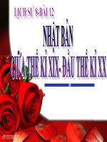 Bài giảng Lịch sử 8 bài 12: Nhật Bản giữa thế kỉ 19 - đầu thế kỉ 20