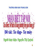 Bài giảng mầm non - Nhận biết tập nói: Xe đạp, xe máy