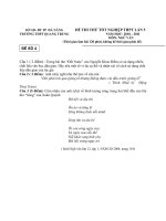 Đề thi thử tốt nghiệp THPT Ngữ Văn - THPT Quang Trung lần 5 (2010-2011) đề 4