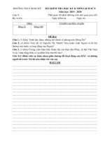 Đề thi học kì 2 môn Lịch sử lớp 8 năm 2019-2020 - Trường THCS Ninh Mỹ