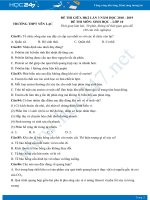 Đề thi giữa HK2 môn Sinh lớp 10 năm 2018-2019 - Trường THPT Yên Lạc lần 3