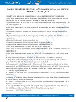 Bài tập chuyên đề Chương 1 môn Hóa học 10 năm 2020 Trường THPT Bắc Thanh Quan