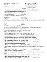 Đề thi học kì 1 môn Lịch Sử lớp 7 năm 2017-2018 có đáp án - Trường THCS Trung Kiên