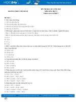 Bộ 5 đề thi HK2 môn Hóa học 9 có đáp án năm 2021 Trường THCS Chánh Lộ