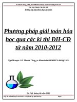 Phương pháp giải toán Hóa học qua các kì thi ĐH - CĐ từ năm 2010 - 2012