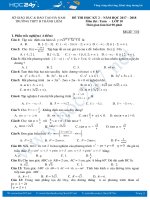 Bộ 2 mã đề thi HK2 môn Toán 10 Trường THPT B Thanh Liêm năm 2017 - 2018